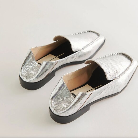 NEW DOLCE VITA Leather Beny Dress Flats in silver for women 825 3t2 - Picture 4 of 17